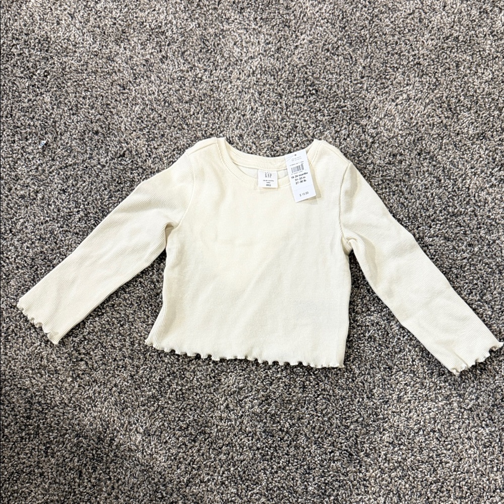 GAP Kids Cream Long Sleeve Top